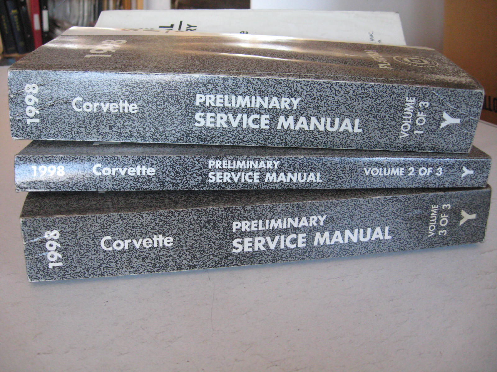 1998 Chevrolet Corvette Preliminary Service Manual Set om 3 böcker