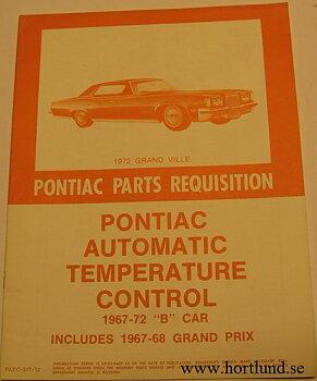 1967 - 1972 Pontiac Parts Requisition ATC B-body & GP