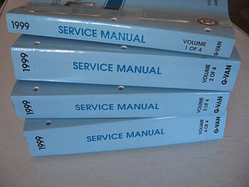 1999 Chevrolet och GMC G-Van Service Manual set om 4 böcker