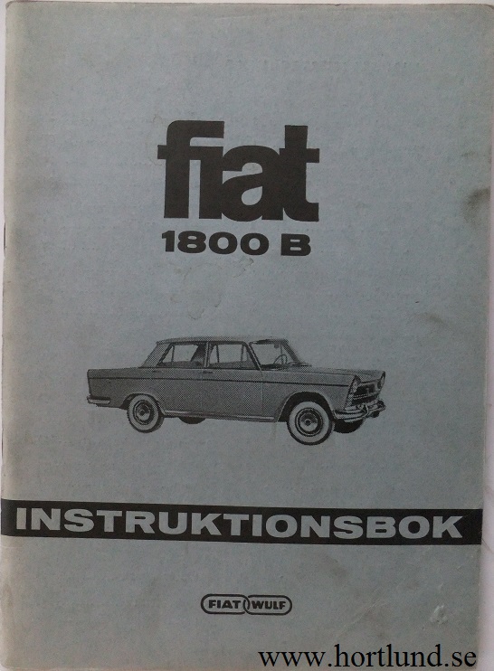 1964 Fiat 1800 B instruktionsbok svensk