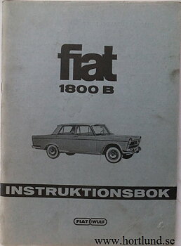 1964 Fiat 1800 B instruktionsbok svensk