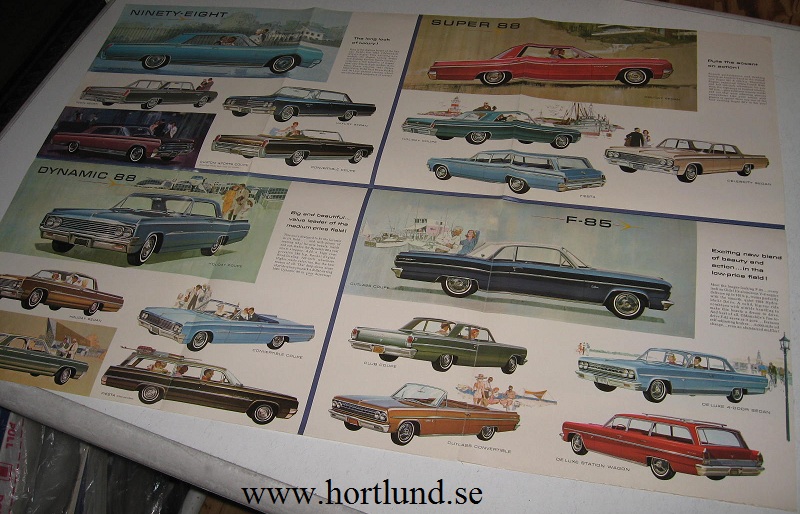 1963 Oldsmobile färgbroschyr folder - 2