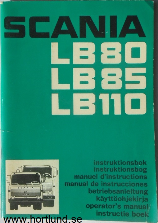 1974 Scania LB 80, LB 85, LB 110 Instruktionsbok