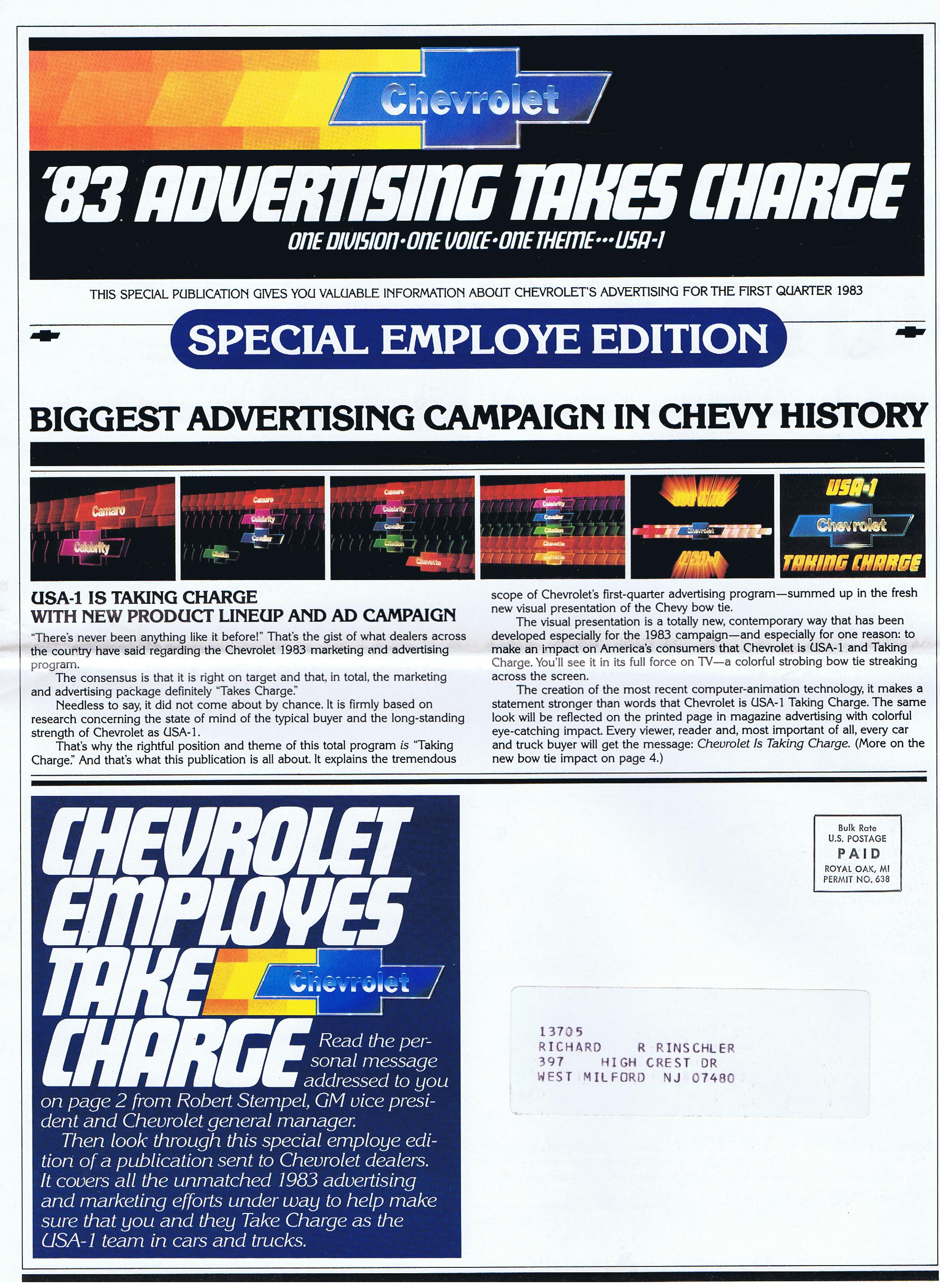1983 Chevrolet  Mailer
