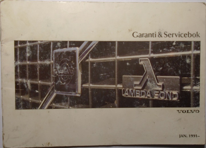 1991 Volvo Garanti & Servicebok Personvagnar