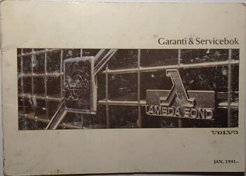 1991 Volvo Garanti & Servicebok Personvagnar