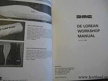 1982 De Lorean Workshop Manual