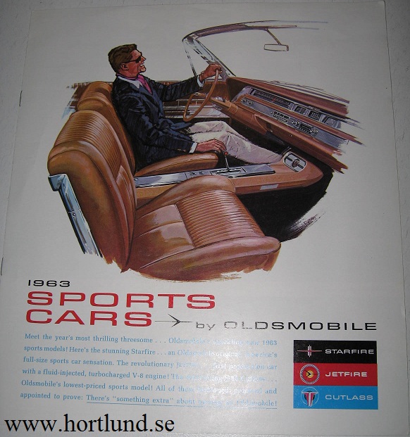1963 Oldsmobile Sports Cars Starfire Jetstar Cutlass broschyr REV. 12-62
