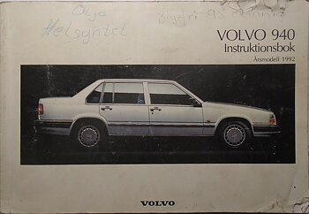 1992 Volvo 940 Instruktionsbok