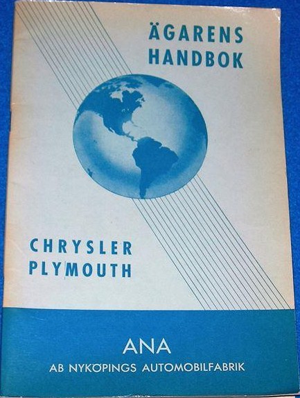 1956 Chrysler, Imperial och Plymouth Ägarens Handbok svensk