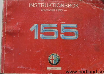 1993 Alfa Romeo 155 Instruktionsbok svensk