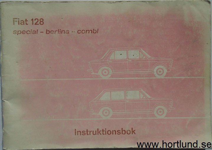 1976 Fiat 128 Instruktionsbok