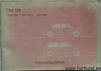 1976 Fiat 128 Instruktionsbok