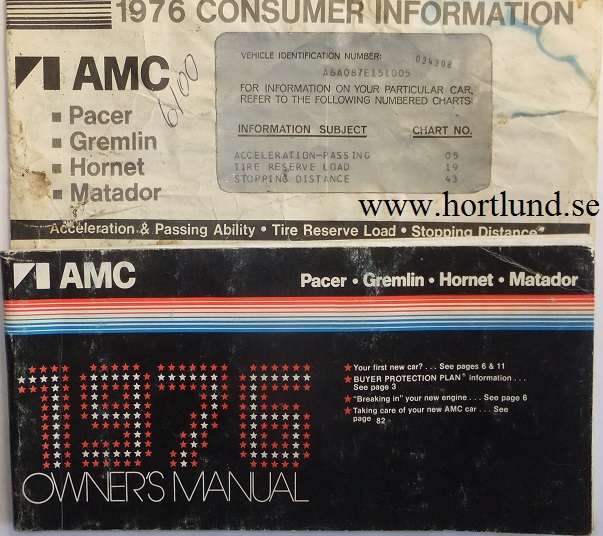 1976 AMC Owner's Manual