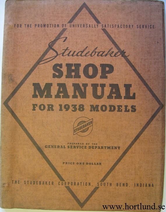 1938 Studebaker Shop Manual röd