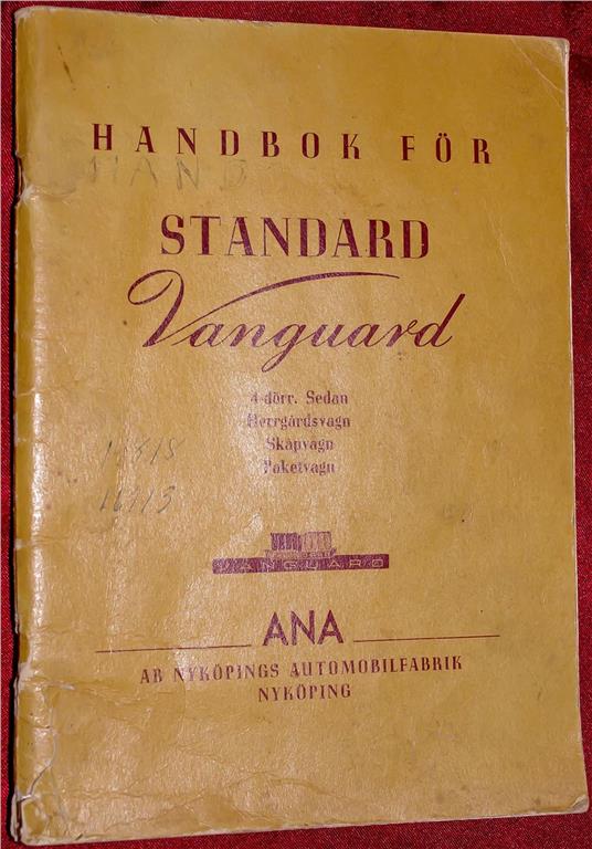 1950-51 Standard Vanguard Handbok svensk - 2