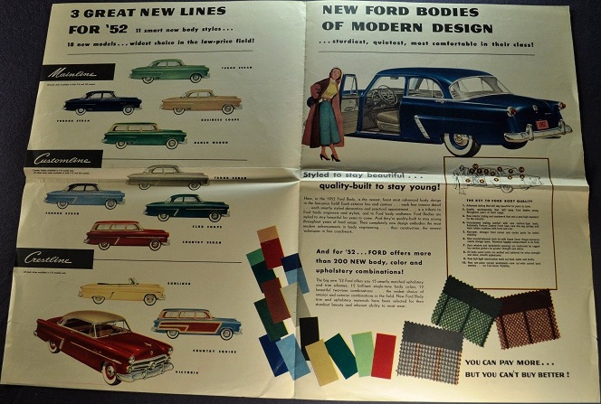 1952 Ford car broschyr - 2