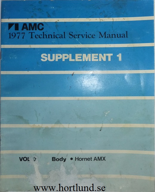 1977 AMC Hornet AMX Technical Service Manual supplement 1