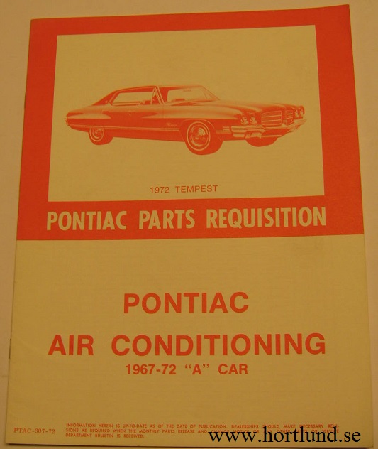 1967 - 1972 Pontiac Parts Requisition AC A-body