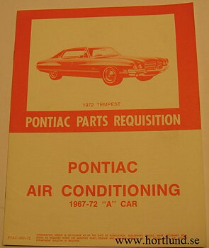 1967 - 1972 Pontiac Parts Requisition AC A-body