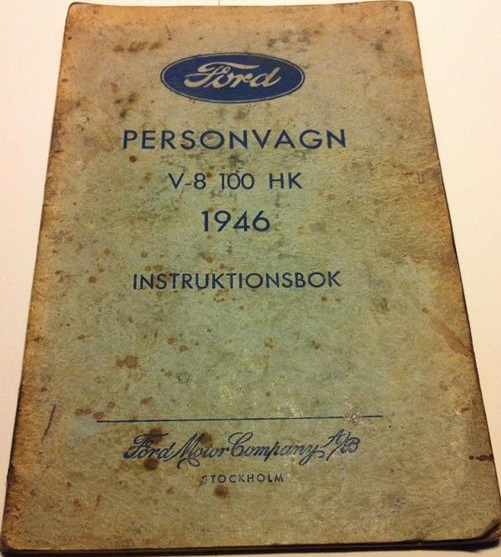 1946 Ford V-8 instruktionsbok svensk