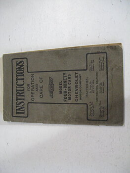 1916 - 1919 Chevrolet Instructions for operation and care of model 490 cars