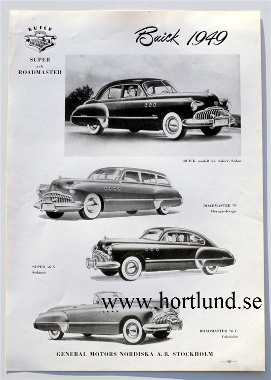 1949 Buick  svensk broschyr