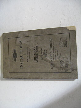 1922 - 1923 Chevrolet Instructions For the Operation And Care Of 490 & Superior Models
