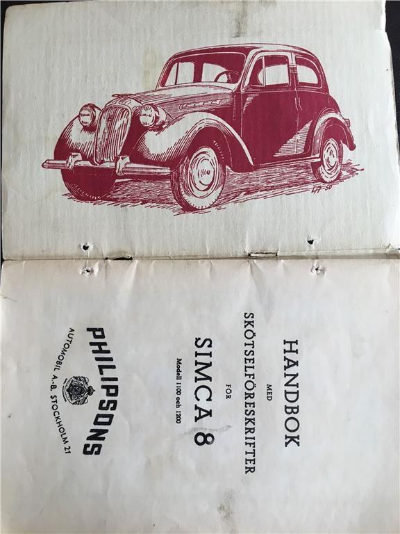 1950 Simca 8  instruktionsbok svensk - 2