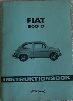 1964 Fiat 600 D instruktionsbok svensk