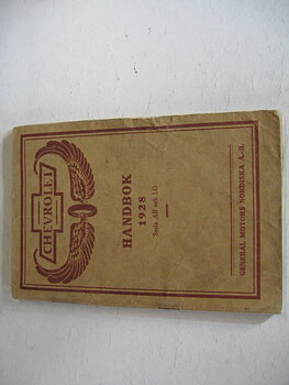 1928 Chevrolet Handbok Serie AB & LO Svenskt original