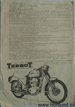 Terrot 175cc AN Tournoi AS Rallye broschyr svensk
