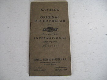 1929 Chevrolet Lastbil Reservdelar för 6 cylindriga Svenskt Original