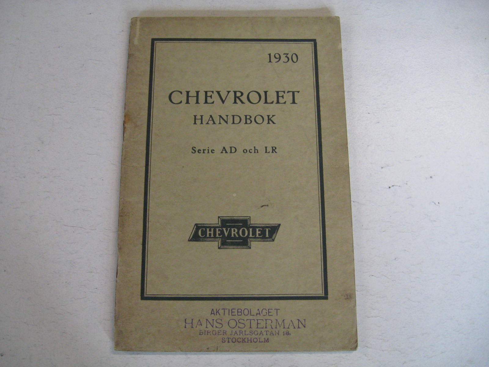 1930 Chevrolet Handbok Serie AD & LR Svenskt Original
