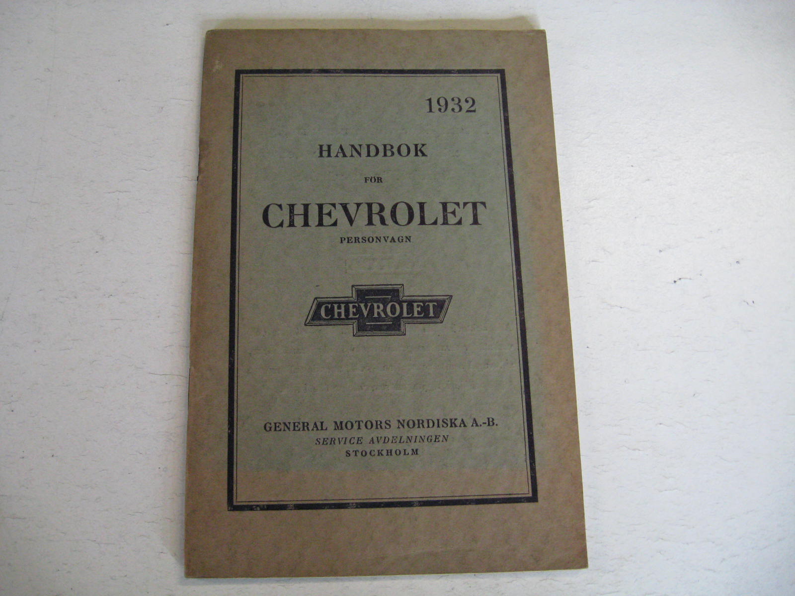 1932 Chevrolet Handbok för Personvagn svensk