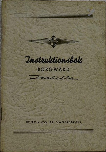1955 Borgward Isabella Instruktionsbok svensk