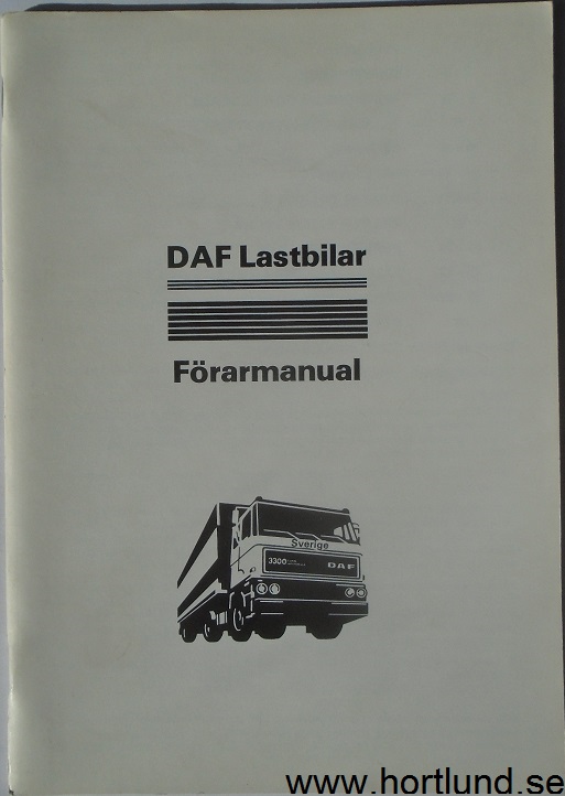 1985-1995 DAF 3300 Förarmanual