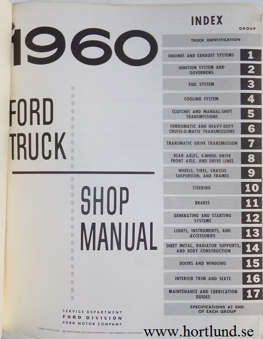 1960 Ford Truck Shop Manual - 2