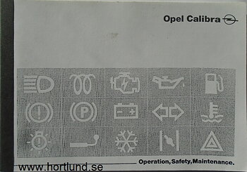 1994 Opel Calibra Operation, Seafty, Maintenance