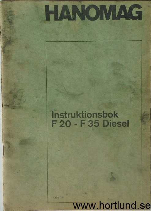1968 Hanomag F 20-F 35 Diesel lastbil Instruktionsbok svensk