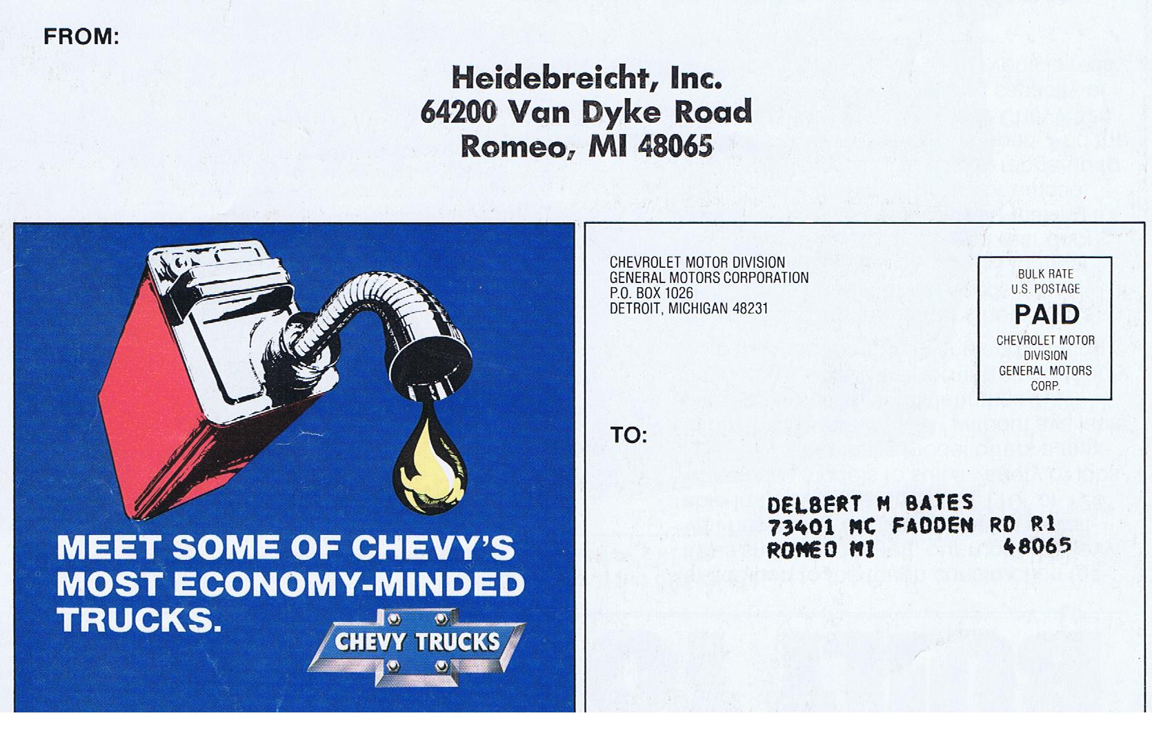 1979 Chevrolet Truck Mailer