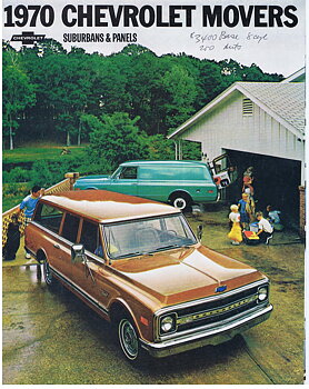 1970 Chevrolet Truck Försäljningsbroschyr Movers Suburbans & Panels