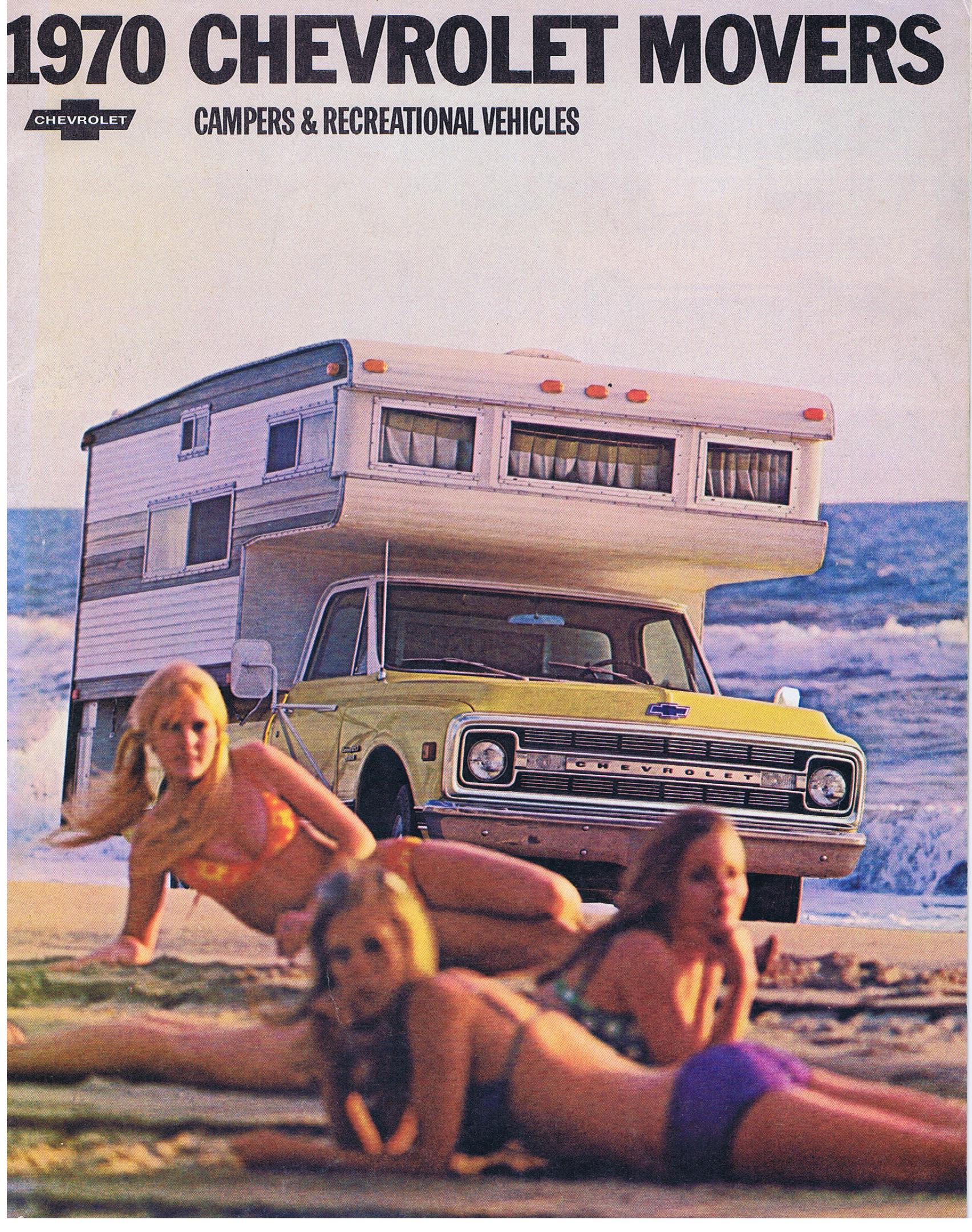 1970 Chevrolet Truck Försäljningsbroschyr Movers Campers & Recreational Vehicles