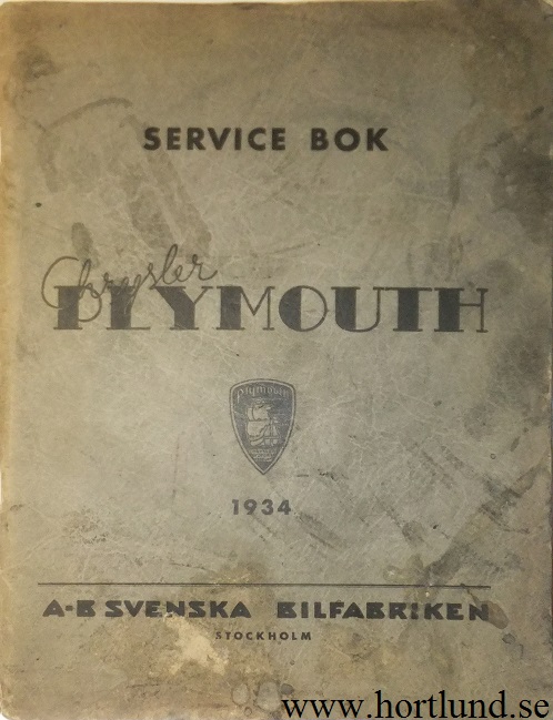 1934 Plymouth Service bok svensk