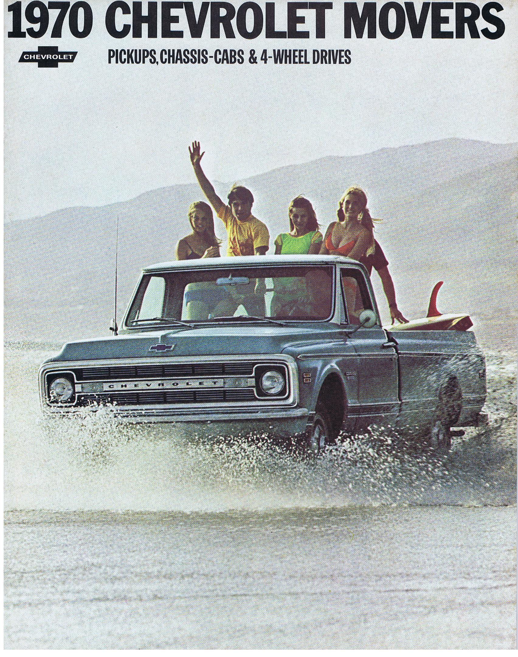 1970 Chevrolet Truck Försäljningsbroschyr Movers Pickups, Chassis Cabs & 4- Wheel Drives