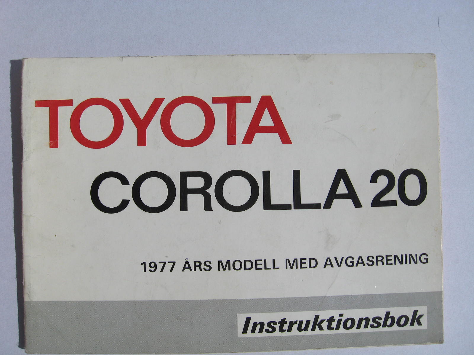 1977 Toyota Corolla 20 Instruktionsbok