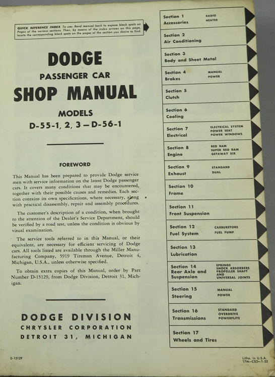 1955 Dodge Service Manual - 2