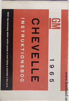 1965 Chevrolet Chevelle Instruktionsbog Dansk
