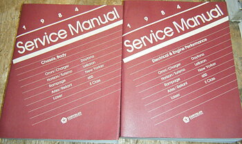 1984 Chrysler Dodge Plymouth Front Wheel Drive Service Manual