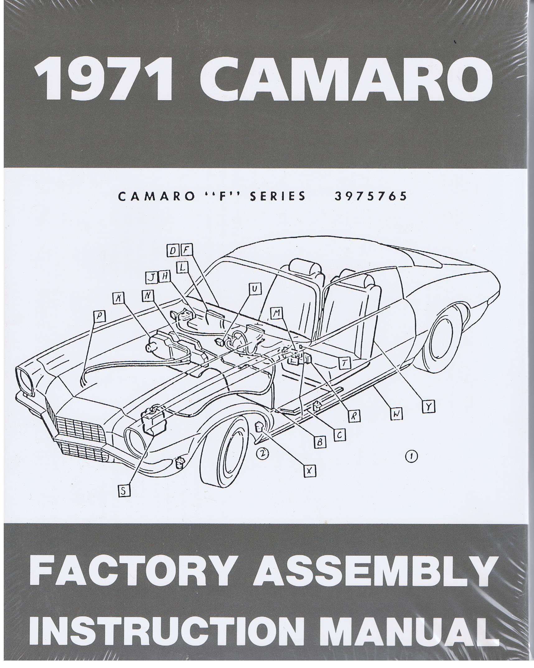 1971 Chevrolet Camaro Factory Assembly Instruction Manual